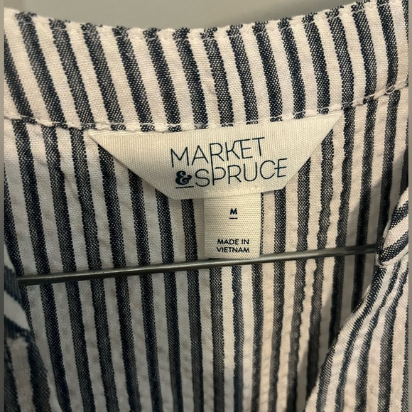 Market & Spruce Sleeveless Smocked Waist Seersucker Dress - Picture 5 of 6